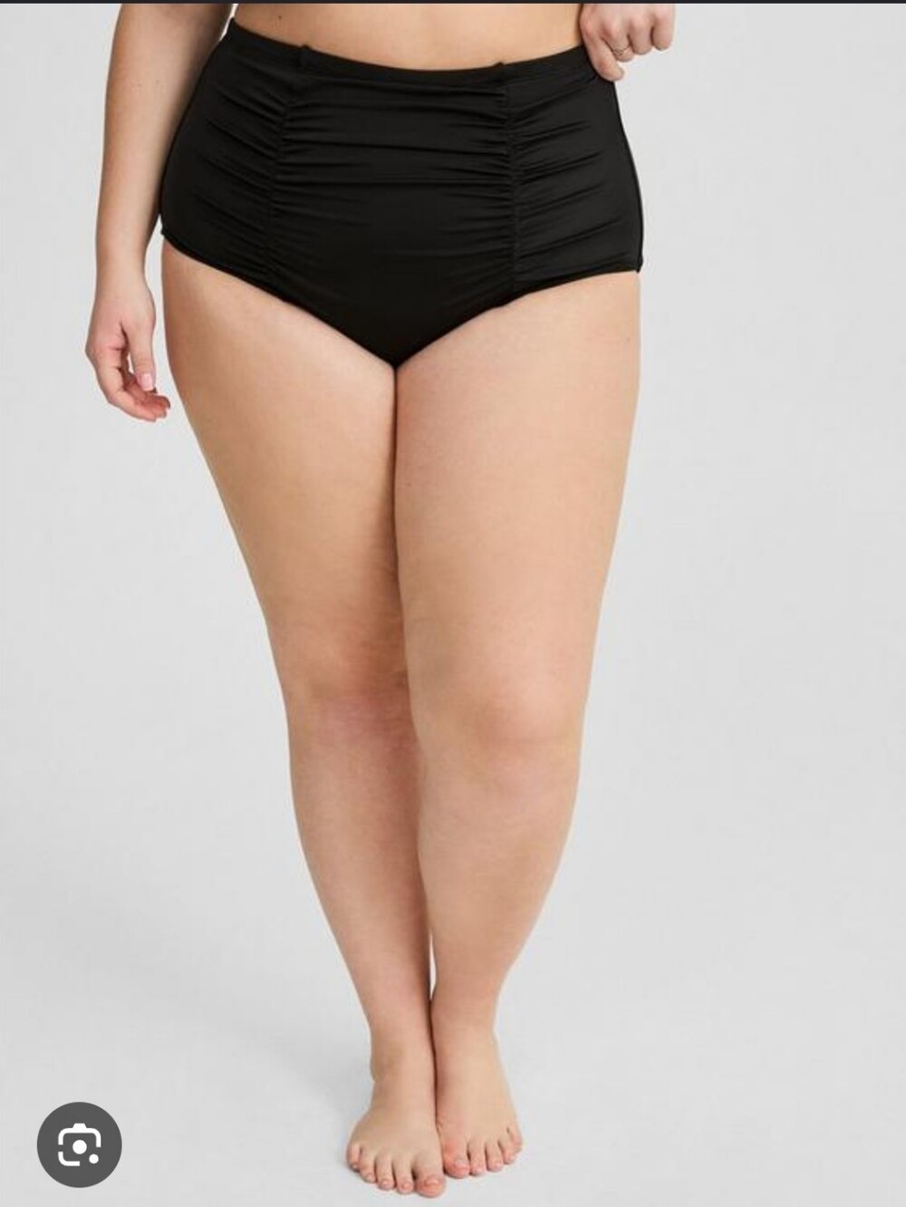 EVRI Black High-Waist Ruched Swim Bottoms 4x NWT